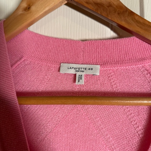 Lafayette 148 New York Vibrant Pink 100% Cashmere Two Piece Cardigan S - Picture 5 of 10
